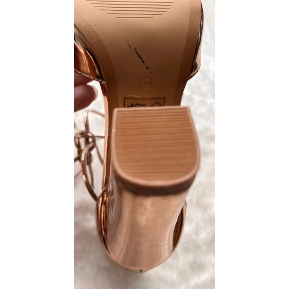 NWOB Lulus Angela Rose Gold Lace-Up Heels, Size 7.5 - Picture 12 of 16